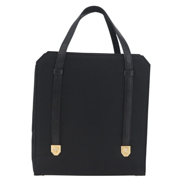 Gianni Versace Handtasche Nylon Schwarz Gold Auth bs33883
