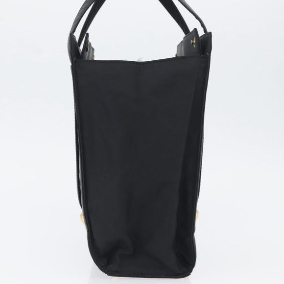 Gianni Versace Handtasche Nylon Schwarz Gold Auth bs33883