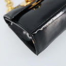 Salvatore Ferragamo Pouch Gancini Bag Patent leather Black Gold Auth bs33884-11