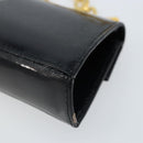 Salvatore Ferragamo Pouch Gancini Bag Patent leather Black Gold Auth bs33884-12
