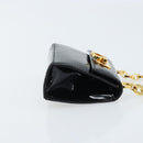 Salvatore Ferragamo Pouch Gancini Bag Patent leather Black Gold Auth bs33884-4