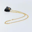 Salvatore Ferragamo Pouch Gancini Bag Patent leather Black Gold Auth bs33884-7
