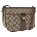 GUCCI GG Supreme Web Sherry Line Bag PVC Beige Gold 14 02 032 Auth bs33886-1