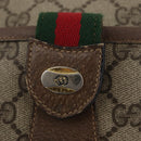 GUCCI GG Supreme Web Sherry Line Bag PVC Beige Gold 14 02 032 Auth bs33886-15