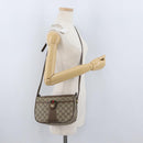 GUCCI GG Supreme Web Sherry Line Bag PVC Beige Gold 14 02 032 Auth bs33886-24