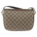 GUCCI GG Supreme Web Sherry Line Bag PVC Beige Gold 14 02 032 Auth bs33886-3