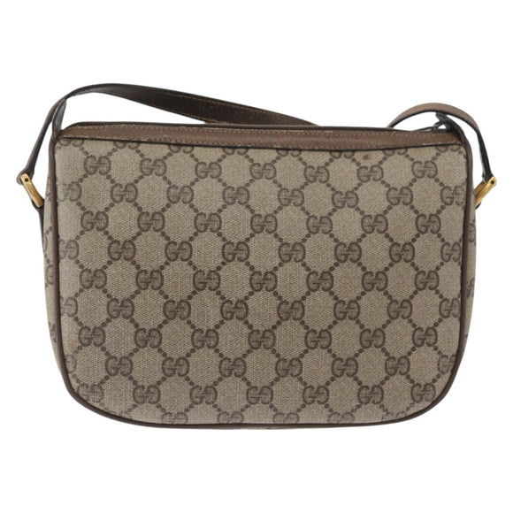 GUCCI GG Supreme Web Sherry Line Bag PVC Beige Gold 14 02 032 Auth bs33886