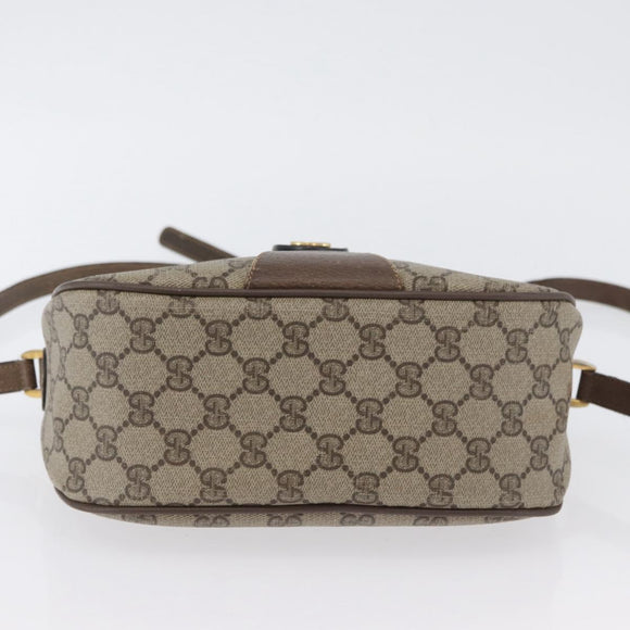 GUCCI GG Supreme Web Sherry Line Bag PVC Beige Gold 14 02 032 Auth bs33886