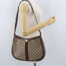 GUCCI GG Supreme Web Sherry Line Bag PVC Beige Gold 72 02 019 Auth bs33887-25