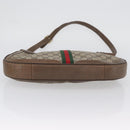 GUCCI GG Supreme Web Sherry Line Bag PVC Beige Gold 72 02 019 Auth bs33887-5