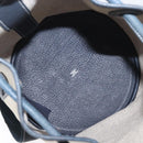 HERMES Sac Marine Receive Schoudertas Canvas Marineblauw Zilver Auth bs33890-12