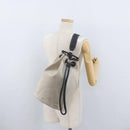 HERMES Sac Marine Receive Schoudertas Canvas Marineblauw Zilver Auth bs33890-21