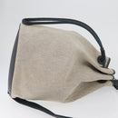 HERMES Sac Marine Receive Schoudertas Canvas Marineblauw Zilver Auth bs33890-3