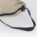 HERMES Sac Marine Receive Schoudertas Canvas Marineblauw Zilver Auth bs33890-7