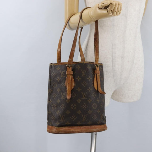 LOUIS VUITTON Monogram Bucket PM Shoulder Bag M42238 LV Auth bs33892