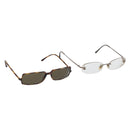 CHANEL Glasses plastic 2 Set Brown CC Auth bs33893-1