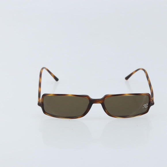 CHANEL Glasses plastic 2 Set Brown CC Auth bs33893