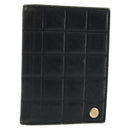 CHANEL Choco Bar Card Case Lamb Skin Black CC Auth bs33896-1