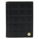 CHANEL Choco Bar Card Case Lamb Skin Black CC Auth bs33896-2