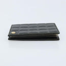 CHANEL Choco Bar Card Case Lamb Skin Black CC Auth bs33896-4