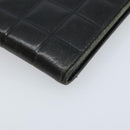 CHANEL Choco Bar Card Case Lamb Skin Black CC Auth bs33896-9