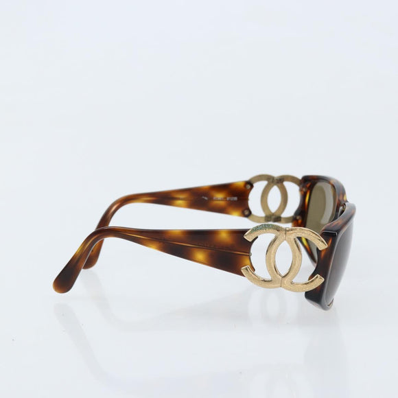 CHANEL Sunglasses plastic Brown CC Auth bs33897