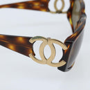CHANEL Sunglasses plastic Brown CC Auth bs33897-8