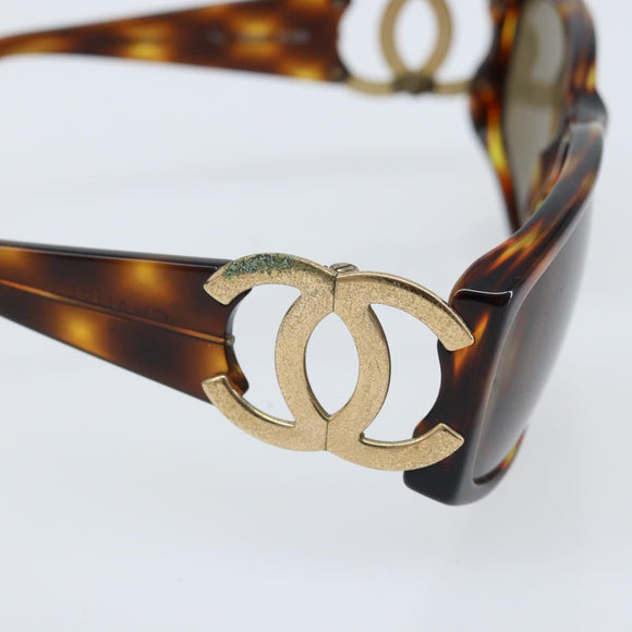 CHANEL Sunglasses plastic Brown CC Auth bs33897