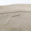 CHANEL Tote Bag Caviar Skin White Gold CC Auth bs33899-19