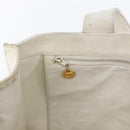 CHANEL Tote Bag Caviar Skin White Gold CC Auth bs33899-22