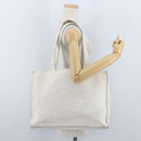 CHANEL Tote Bag Caviar Skin White Gold CC Auth bs33899-23