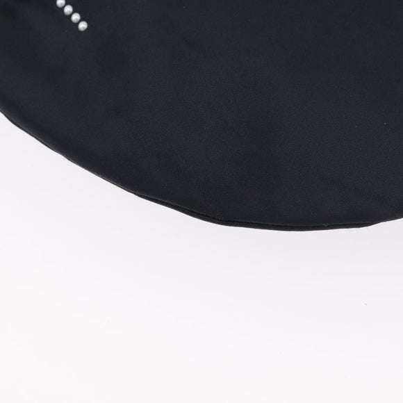CHANEL Drawstring bag Hand Bag Satin Navy CC Auth bs33901