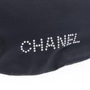 CHANEL Drawstring bag Hand Bag Satin Navy CC Auth bs33901-14