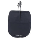 CHANEL Drawstring bag Hand Bag Satin Navy CC Auth bs33901-2
