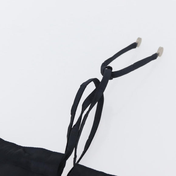 CHANEL Drawstring bag Hand Bag Satin Navy CC Auth bs33901