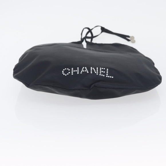 CHANEL Drawstring bag Hand Bag Satin Navy CC Auth bs33901