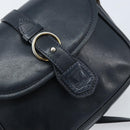 CELINE Shoulder Bag Leather Navy Gold Auth bs33902-17