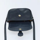 CELINE Shoulder Bag Leather Navy Gold Auth bs33902-10