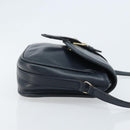 CELINE Shoulder Bag Leather Navy Gold Auth bs33902-3