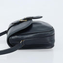 CELINE Shoulder Bag Leather Navy Gold Auth bs33902-4