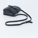 CELINE Shoulder Bag Leather Navy Gold Auth bs33902-7