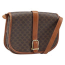 CELINE Macadam Canvas Shoulder Bag PVC Brown Gold Auth bs33903-1