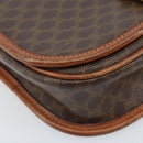 CELINE Macadam Canvas Shoulder Bag PVC Brown Gold Auth bs33903-15