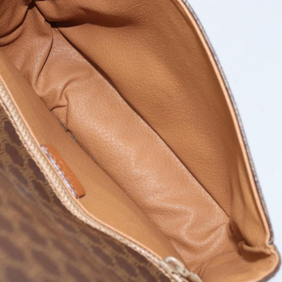 CELINE Macadam Canvas Shoulder Bag PVC Brown Gold Auth bs33903