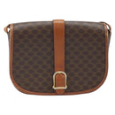 CELINE Macadam Canvas Shoulder Bag PVC Brown Gold Auth bs33903-13