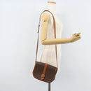 CELINE Macadam Canvas Shoulder Bag PVC Brown Gold Auth bs33903-23