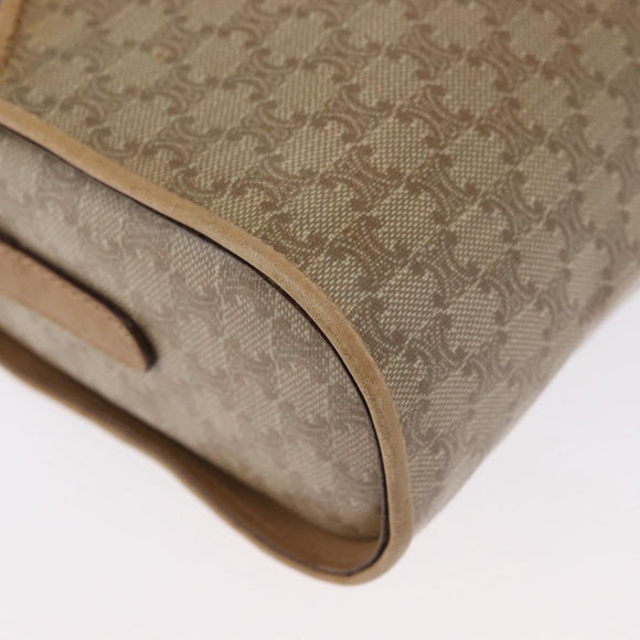 CELINE Macadam Canvas Shoulder Bag Beige Gold Auth bs33904