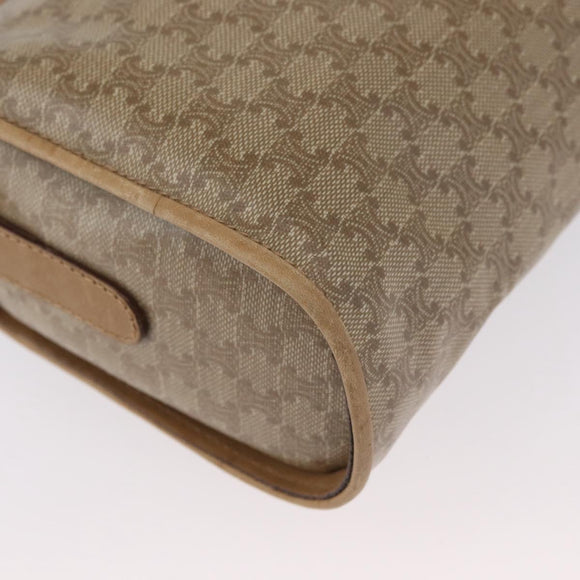 CELINE Macadam Canvas Shoulder Bag Beige Gold Auth bs33904