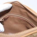 CELINE Macadam Canvas Shoulder Bag Beige Gold Auth bs33904-18