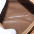 CELINE Macadam Canvas Shoulder Bag Beige Gold Auth bs33904-11